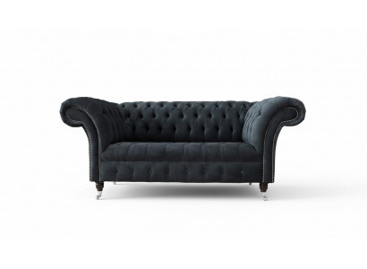 Sofa 2 Sëtzer Canapé Design Chesterfield Sëtz Luxus Textil Polster Nei
