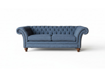 Englänner Chesterfield Sofa Couch Büro Miwwelen Dräisiichter Samt 230cm Sofas