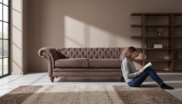 Grouss Chesterfield engleschen klassesche Stil Sofa Couch 3 Sëtz Këssen 230cm