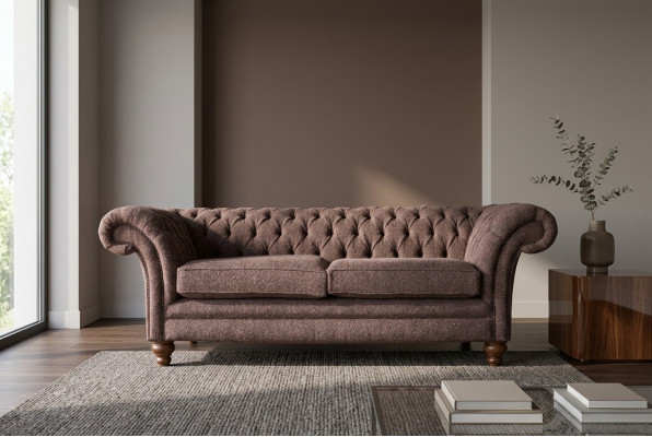 Grouss Chesterfield engleschen klassesche Stil Sofa Couch 3 Sëtz Këssen 230cm
