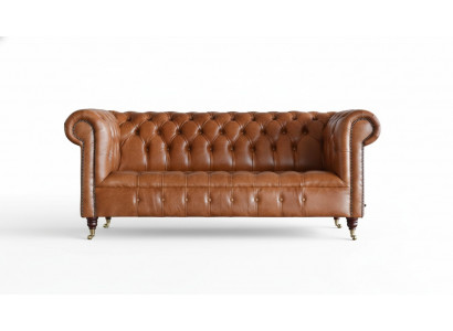 Chesterfield Sofa 3 Sëtz Polster Couchen Sofas Canapé Dräisëtzer Brong