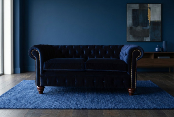 Blo Chesterfield englesche klassesche Stil Canapé Canapé 3 Sitz Këssen 230cm