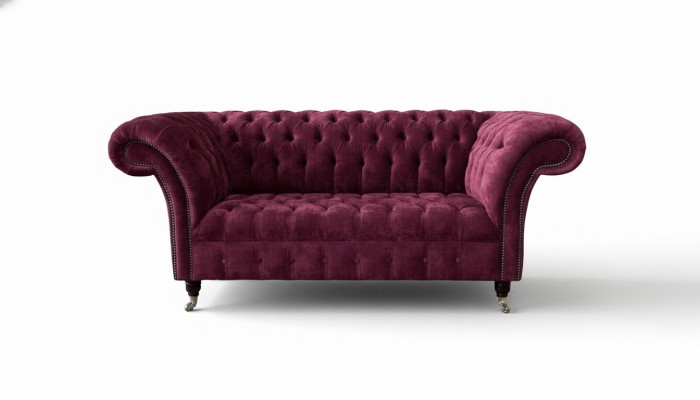 Sofa Luxus Textil Chesterfield Couch Sofas Polstersëtz 2 Sëtzer Rosa Design