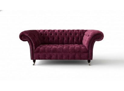 Sofa Luxus Textil Chesterfield Couch Sofas Polstersëtz 2 Sëtzer Rosa Design