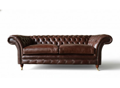 Sofa 3-Sëtzer Couch Polstersofas Couchen Wunnzëmmer Chesterfield Lieder