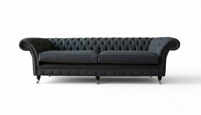 Design Canapé 4 Sëtzer Couch Textil Polster Klassesch Canapéen Chesterfield
