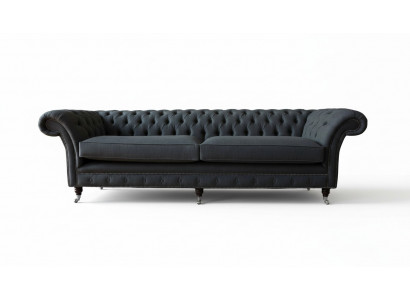 Design Canapé 4 Sëtzer Couch Textil Polster Klassesch Canapéen Chesterfield