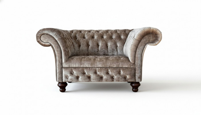 Chesterfield Fauteuil Canapé 1 Plaz Sofa Textil Stoff Canapéen Polster Nei