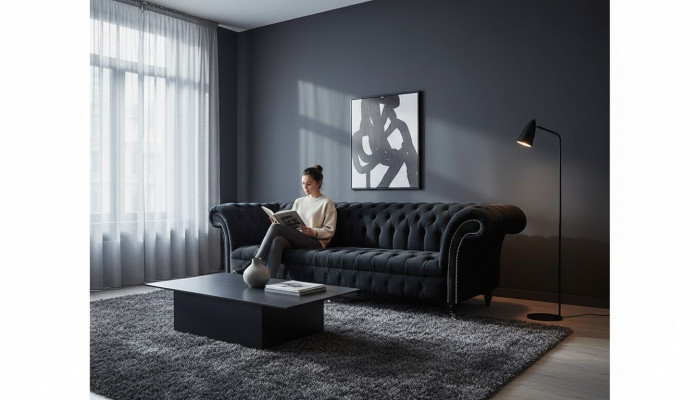 Canapé 4 Sëtz Chesterfield Polster Wunnzëmmer Design Luxus Holz Nei