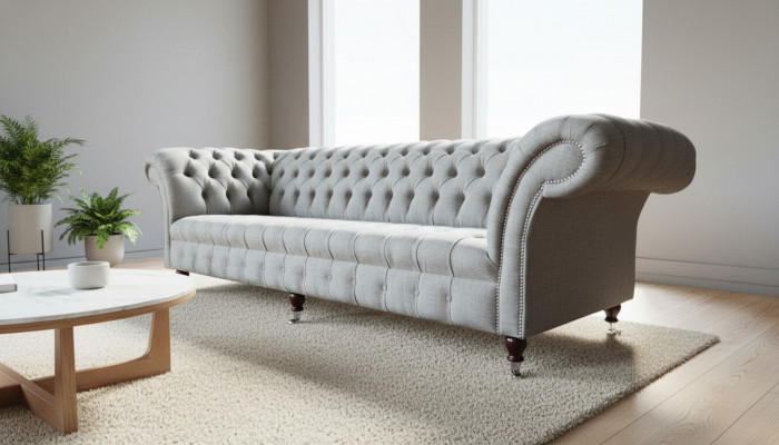 Groue Véiersëtzer Canapé Stoff Wunnzëmmer Design Canapéë Këssen Canapéen Nei