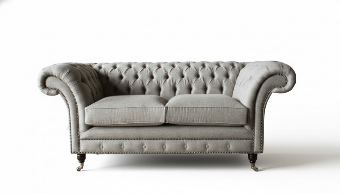 Chesterfield Gro Sofa 2 Sëtz Canapé Holz Miwwel Dreisëtzer Canapéë Neit