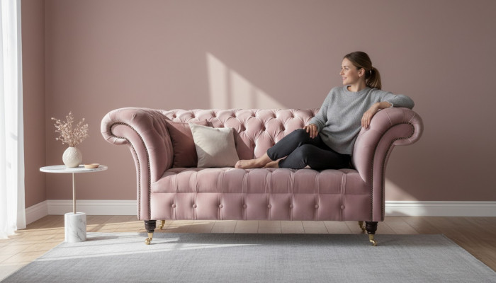 Chesterfield Zwee-Sëtzer 2 Sëtz Couch Polster Sëtz Sofa Couchen Design