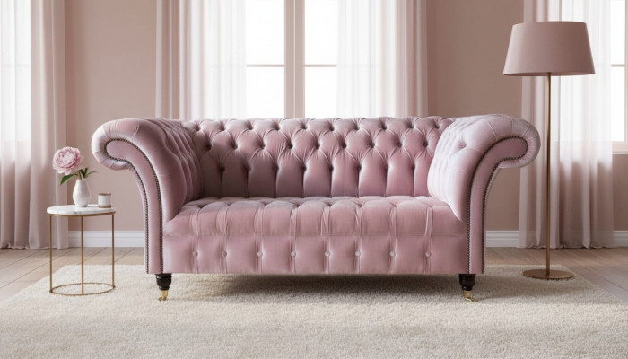 Chesterfield Zwee-Sëtzer 2 Sëtz Couch Polster Sëtz Sofa Couchen Design