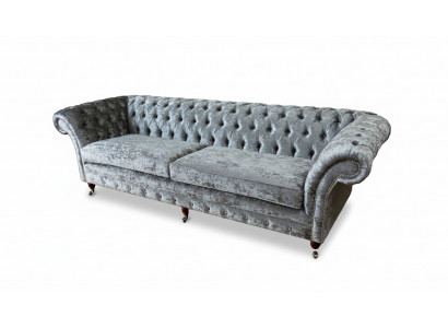 Viersëtzer Sofa Sofas 4 Sëtzer Chesterfield Wunnzëmmer Stoff Design Sëtz