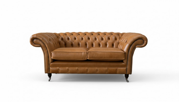 Chesterfield Zweisëtzer Sofa 2 Sëtz Sofaen Polstersëtz Lieder Couch Brong
