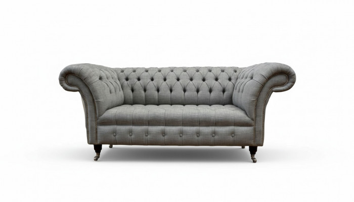 Chesterfield Zweisitzer Canapé Polster Sofa Textil Couchen Stoff Luxus