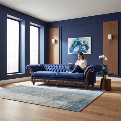 Moderne Sofa Chesterfield 4 Sëtz Luxus Sofas Stoffsofa Wunnzëmmer Canapé Neit