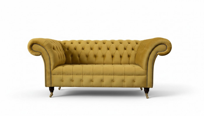 Zwee-Sëtzer Sofa 2 Sëtzer Design Sofas Polster Chesterfield Sëtz Stoff Textil