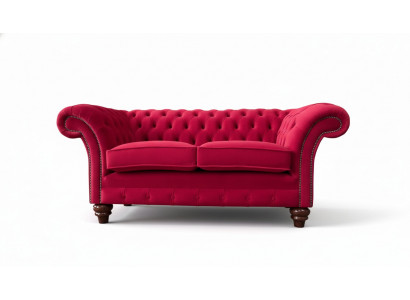 Design Modern Textil Sofa 2 Sëtzer Couch Polster Luxus Sofas Chesterfield