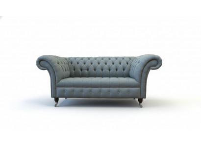 Chesterfield Büro Sëtzmiwwelen Ariichtung Sofa Canapé 2 Sëtz Textil Gro