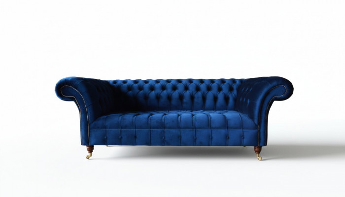 Bloen Chesterfield Dräisëtzer Canapé 3 Sëtzer Canapéë Luxus Textil Couchetten