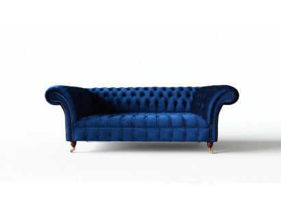 Bloen Chesterfield Dräisëtzer Canapé 3 Sëtzer Canapéë Luxus Textil Couchetten