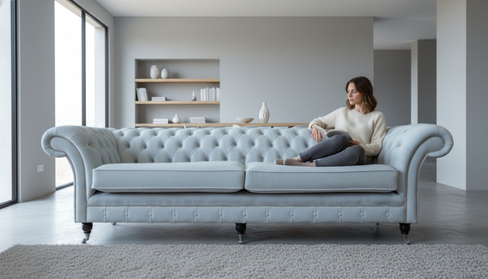 Wunnzëmmer Sofa 4 Sëtzer Luxus Designer Couch Polstersofa Modern