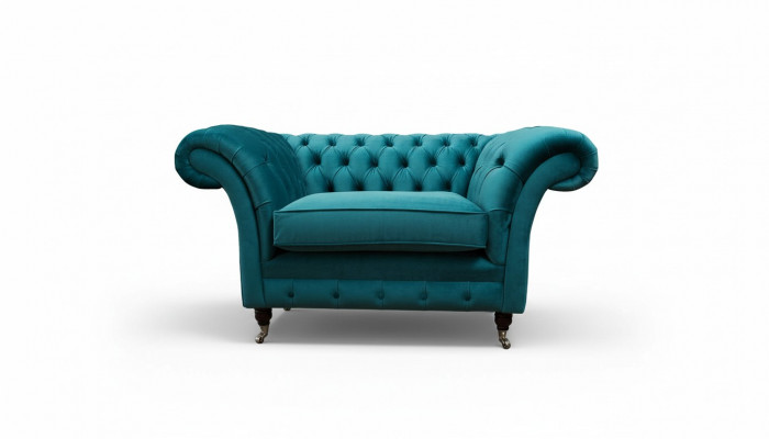 Chesterfield Design Fotell Couch Polster Luxus Textil Couchen 1 Sëtz.