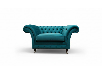 Chesterfield Design Fotell Couch Polster Luxus Textil Couchen 1 Sëtz.