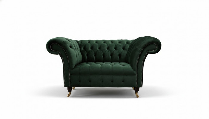 Sessel Design Relax Gréng Textil Wunnzëmmer Polster Sëtz Luxus Einsitzer