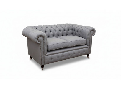 Chesterfield Büro Sëtzmébel Ariichtung Sofa Canapé 2 Sëtz Textil Gro