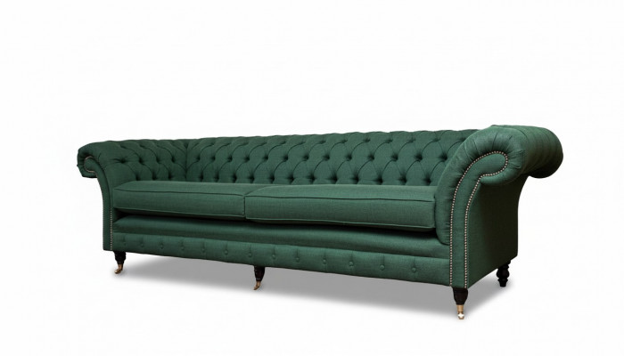 Sofa 4 Plaz Gréng Wunnzëmmer Modernen Design Polster Stëbs Luxus