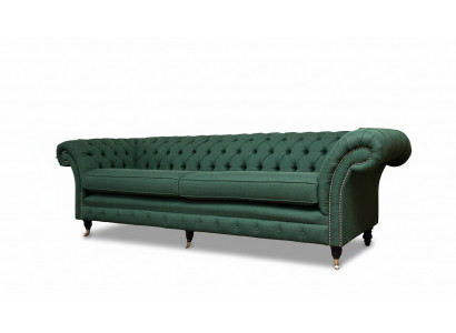 Sofa 4 Plaz Gréng Wunnzëmmer Modernen Design Polster Stëbs Luxus