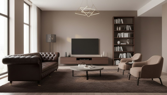 Sofa 4-Sëtzer Chesterfield Couch Luxus 245cm Ledersofa Couchen Miwwel