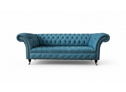 Blo Dräisëtzer Samett Canapé Wunnzëmmer Canapéen Sofa Sëtzmiwwel Sofa Chesterfield