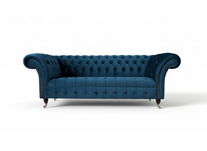 Chesterfield Sofa 3 Sëtzer Polster Sofas Couchen Luxus Stoff Design
