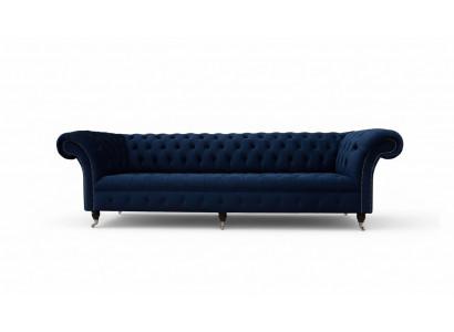 Sofa Chesterfield Sofas 4 Sëtzer Couch Polster Stoff Wunnzëmmer Miwwelen