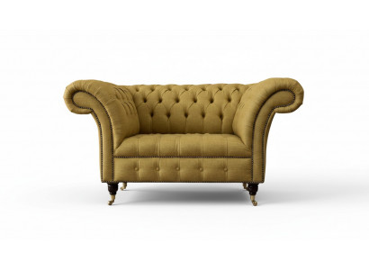 Chesterfield Fotell Design Polstersofa Couch Braun Textil Miwwelen Nei