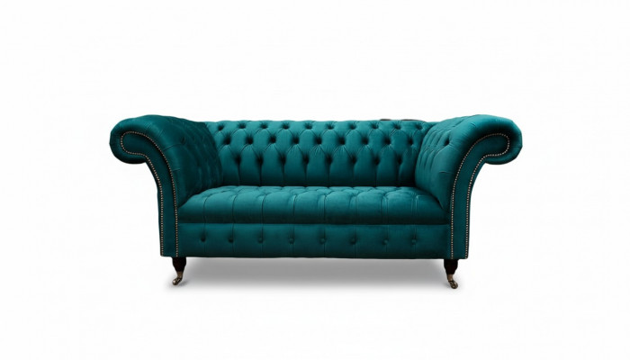 Sofa 2 Sëtzer Design Sofas Polstersofaen Textil Chesterfield Sëtz