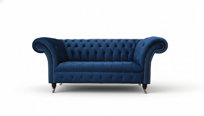 Englänner Chesterfield Büro Sëtzméiwel Ariichtung Canapé Couch 2 Sëtz Kinnekräichblo