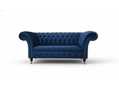 Englänner Chesterfield Büro Sëtzméiwel Ariichtung Canapé Couch 2 Sëtz Kinnekräichblo