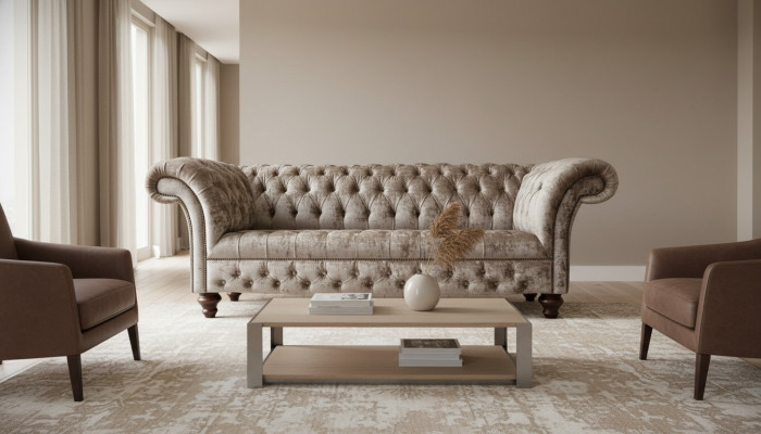 Chesterfield Sofa 3 Sëtz Polster Design Couchen Sofas Modern Dräisëtzer
