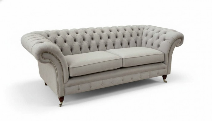 Chesterfield 3 Sëtz Relax Lounge Sofa Stoff Polster Couch Stoff Couchen