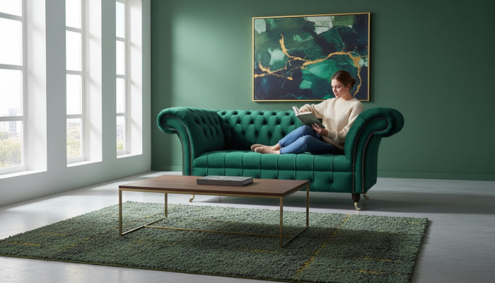 Chesterfield Zweesëtzer Canapé 2 Sëtzer Design Canapéë Polster Modern Sëtz Stoff