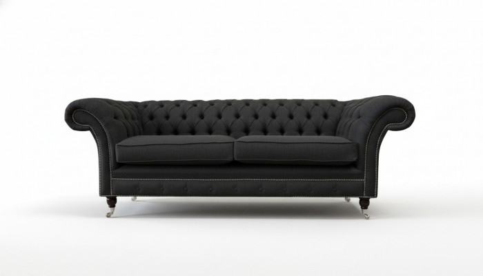 Wunnzëmmer Sofa Chesterfield Canapé Drësëtz Design Schwaarz Miwwelen Nei