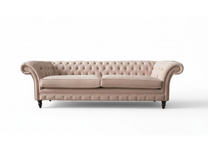 Rosa Viersëtzer Polstersofa 4-Sëtz Miwwel Grouss Soën Couch 245cm Nei