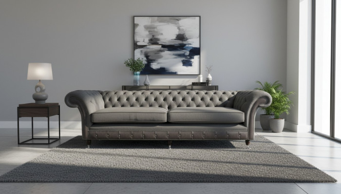 Design Couch Luxus Polstersofa Sofa 4 Sëtzer Chesterfield Luxus Gro