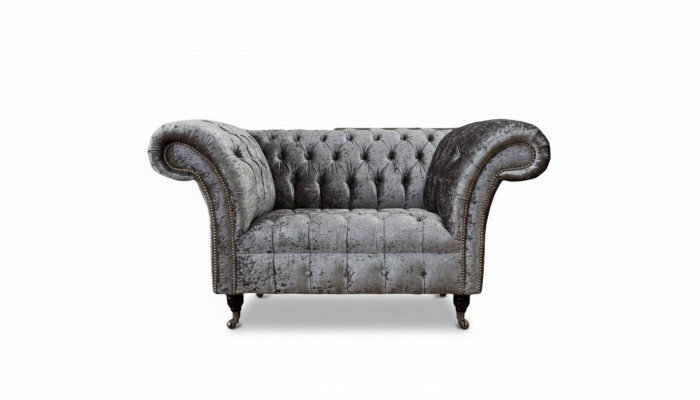 Chesterfield Sëtzgruppen Design Polster Sofa Couch Chesterfield Textil Sëlwer