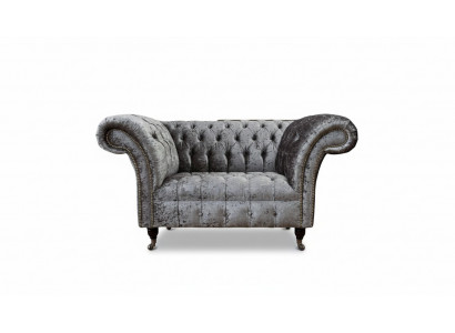 Chesterfield Sëtzgruppen Design Polster Sofa Couch Chesterfield Textil Sëlwer