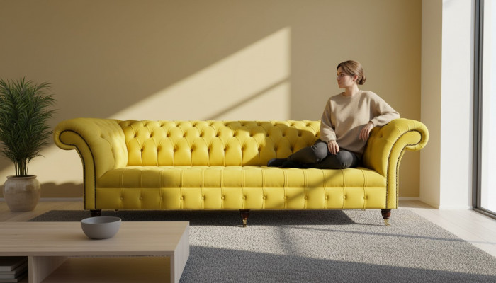 Sofa Véiersëtzer Chesterfield Design Sofas Miwwelen Wunnzëmmer Canapé Polster